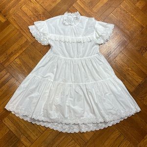 Ulla Johnson size 8 white lace cotton mini dress